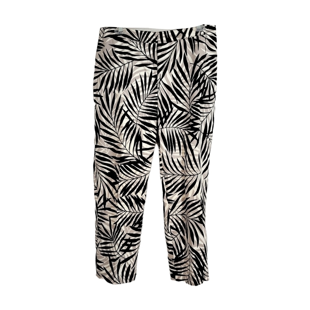 Doncaster Black & Taupe Palm Leaf Crop Pants